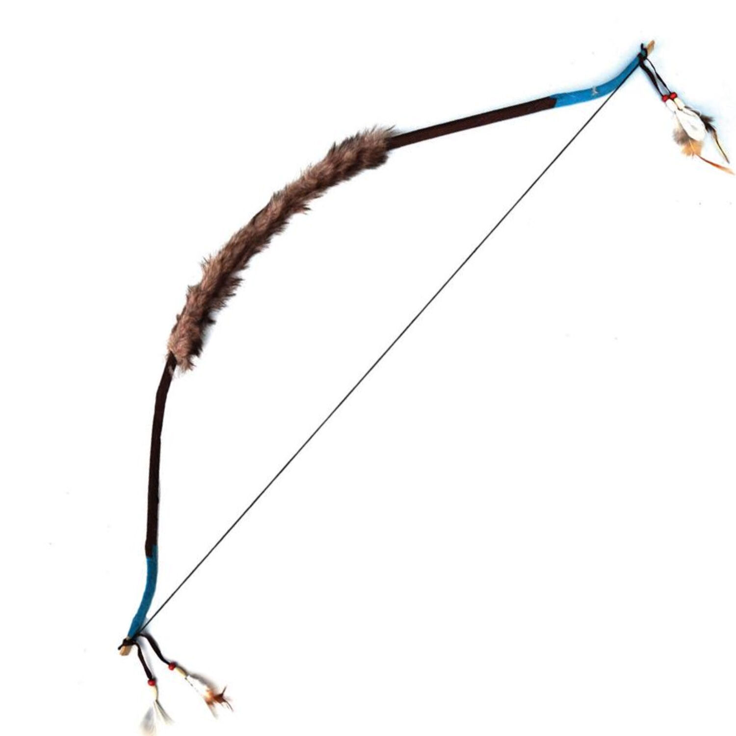 NEU Indianerbogen mit Fell und Federn, 80 cm