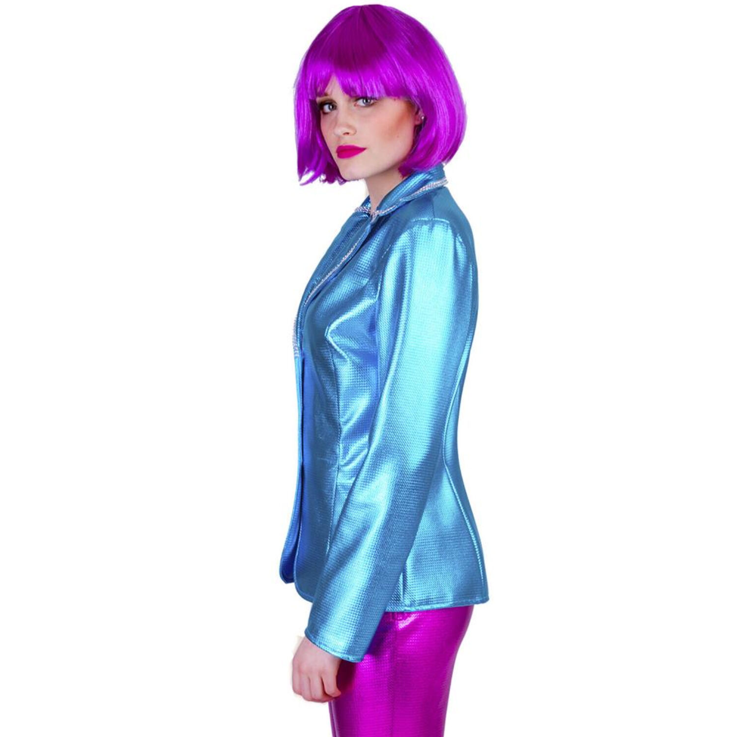 NEU Damen-Kostm Disco-Fever-Jacke, blau, Gr. 36-38 Bild 3