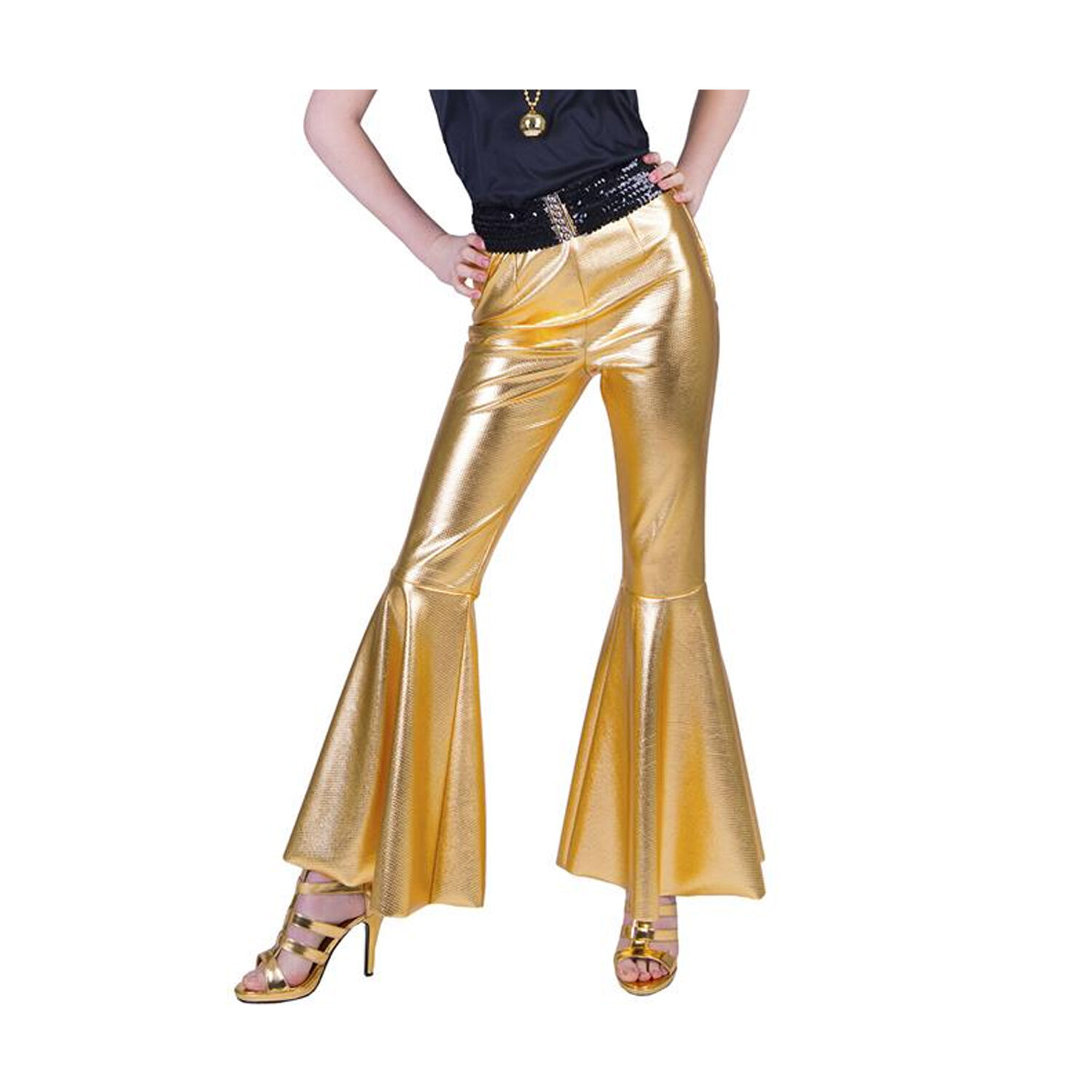 NEU Damen-Kostm Schlaghose Disco-Fever, gold, Gr. 36-38