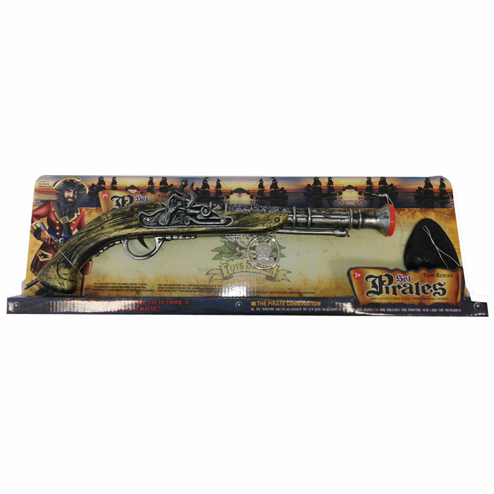 Revolver Antik Pirat aus Kunststoff, inkl. Augenklappe und Ohrring Bild 2