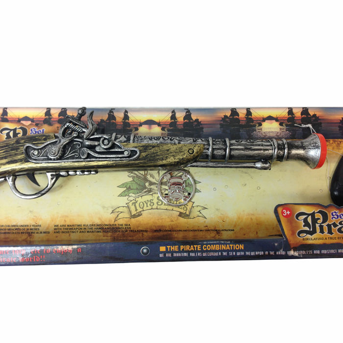 Revolver Antik Pirat aus Kunststoff, inkl. Augenklappe und Ohrring Bild 3