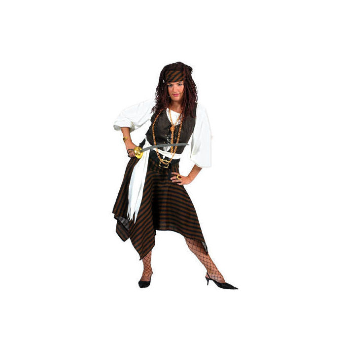 SALE Damen-Kostüm Piratin, braun/schwarz Gr. 40-42