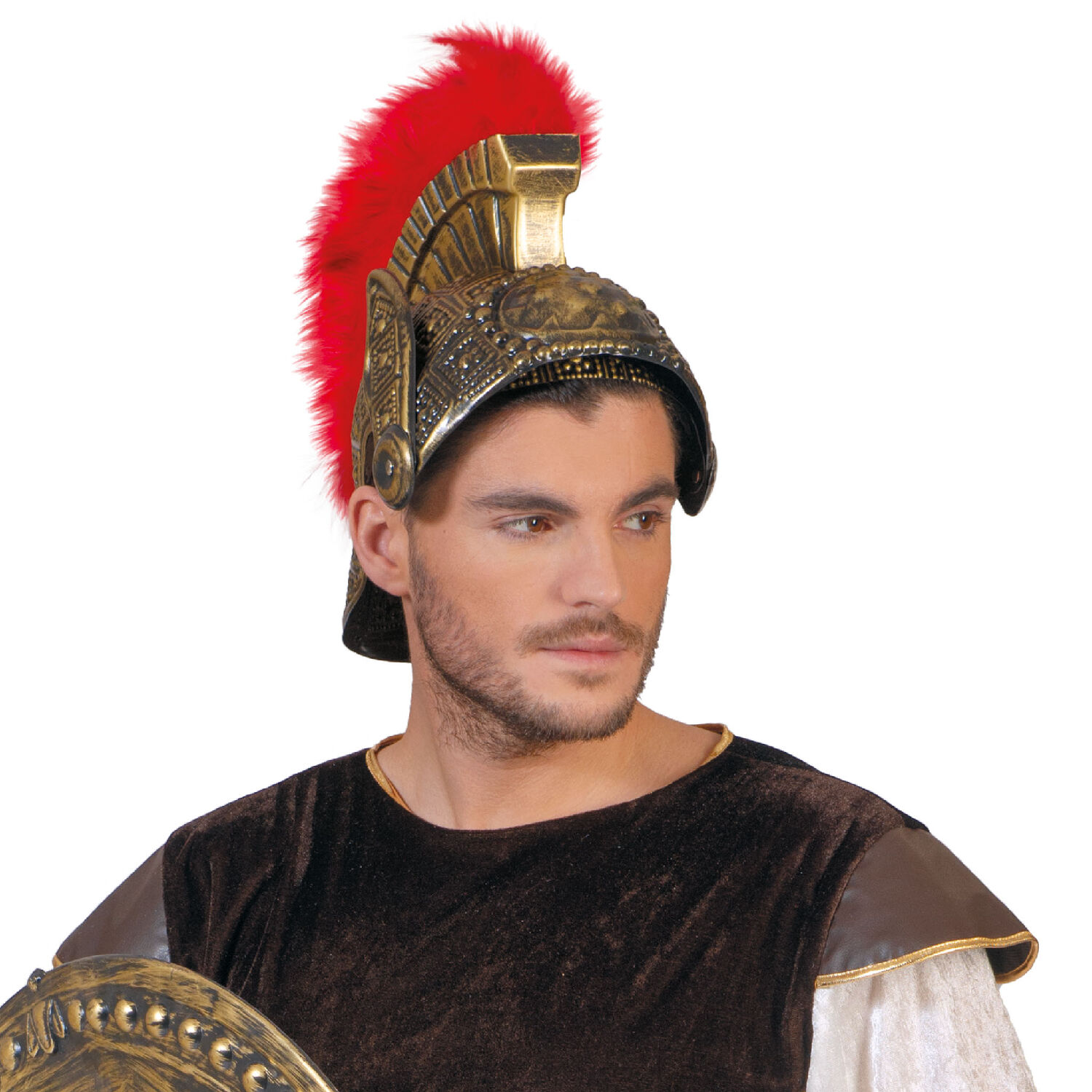 NEU Helm Rmer fr Erwachsene, 1 Stck, gold-rot Bild 2