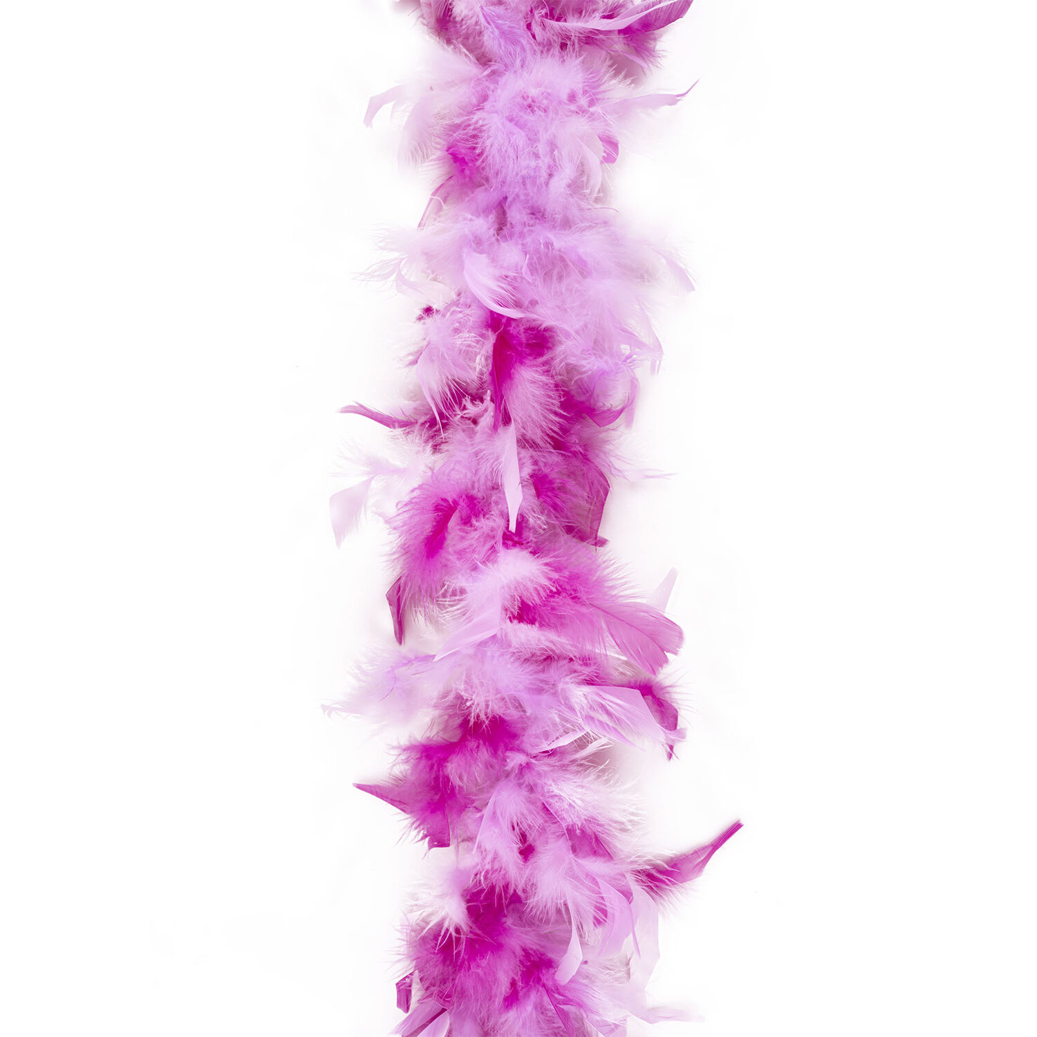 Federboa lila/rosa/fuchsia mit silbernem Lametta, 200cm