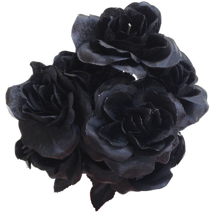 Strau Rosen, schwarz, 38 cm Bild 3