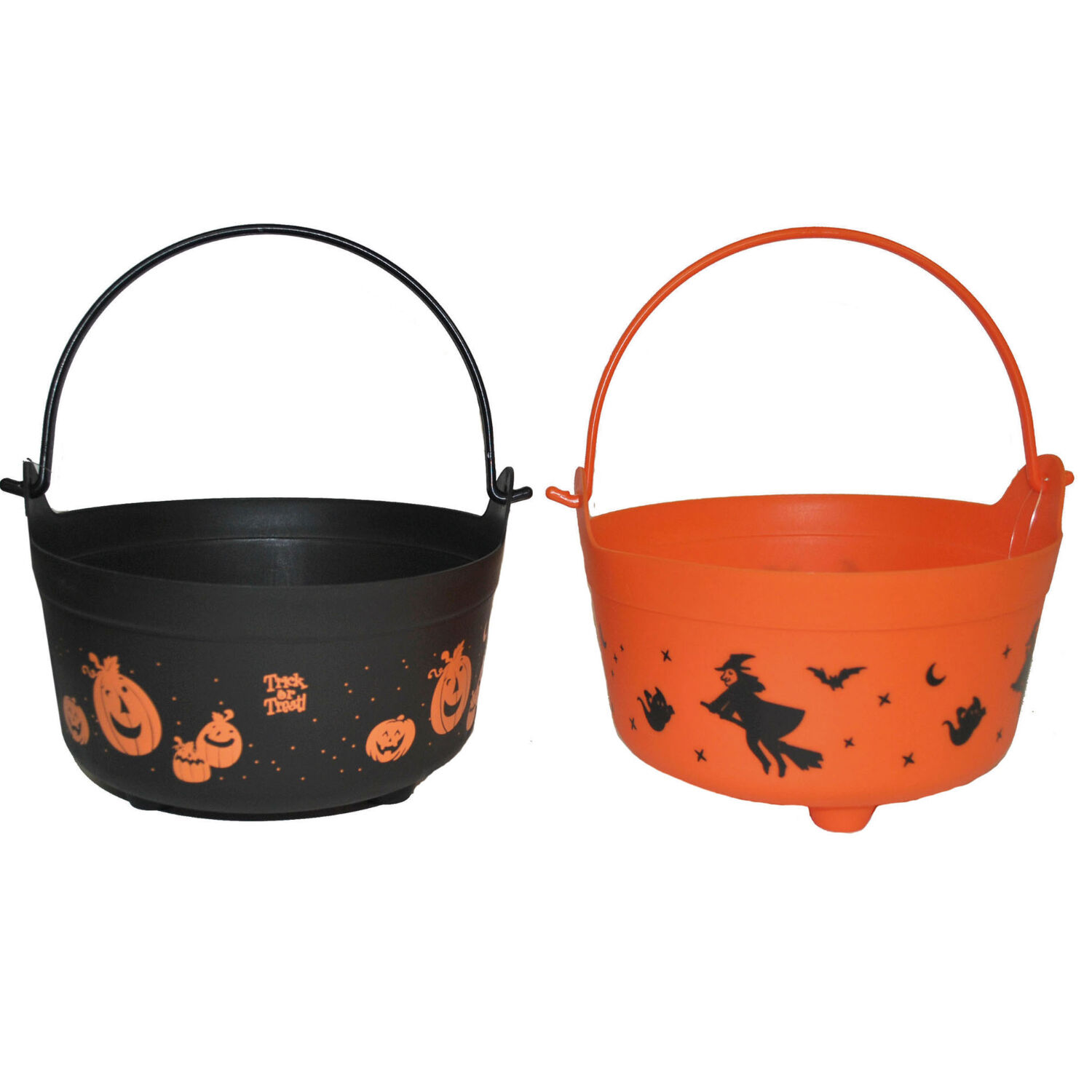 NEU Halloween-Eimer fr Sigkeiten, orange und schwarz sortiert, 1 Stk.