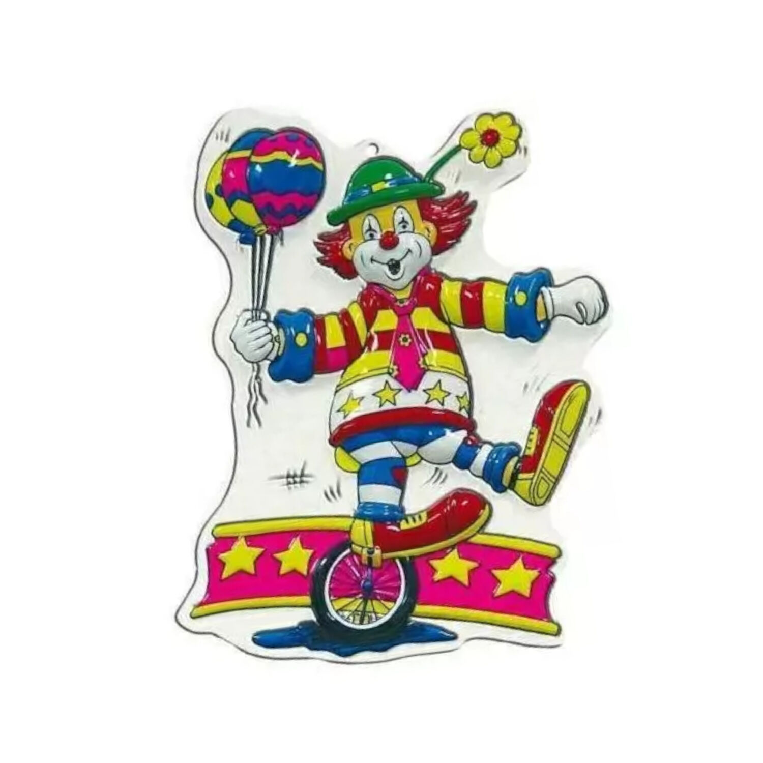 NEU Wand-Deko Clown, Einrad, 1 Stk. ca. 47cm