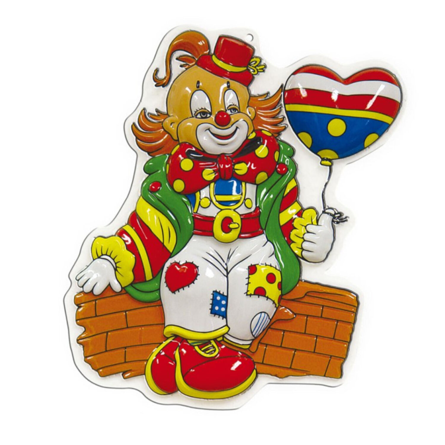 NEU Wand-Deko Clown, Herzballon, 1 Stk. Ca. 47cm