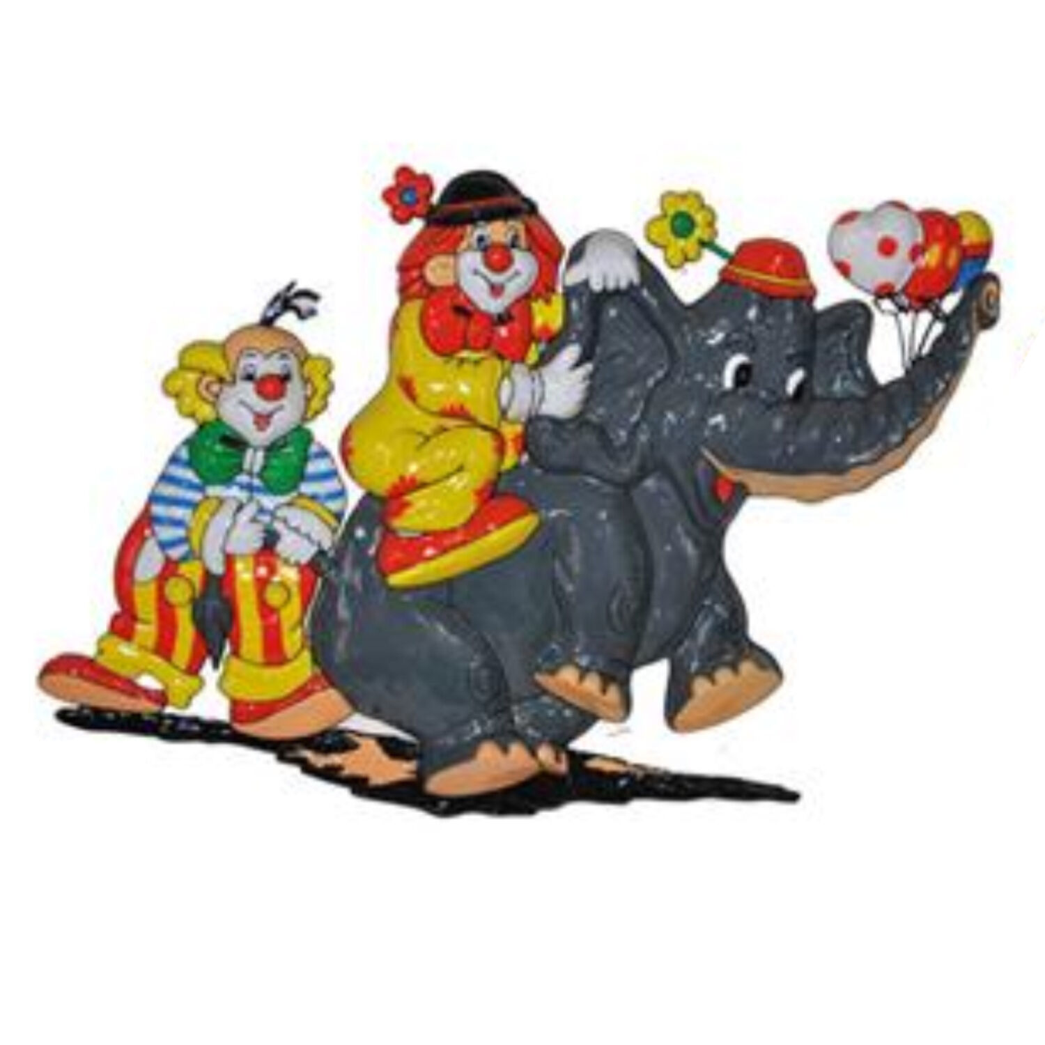 NEU Wand-Deko Karnevals-Clown mit Elefant, ca. 60cm