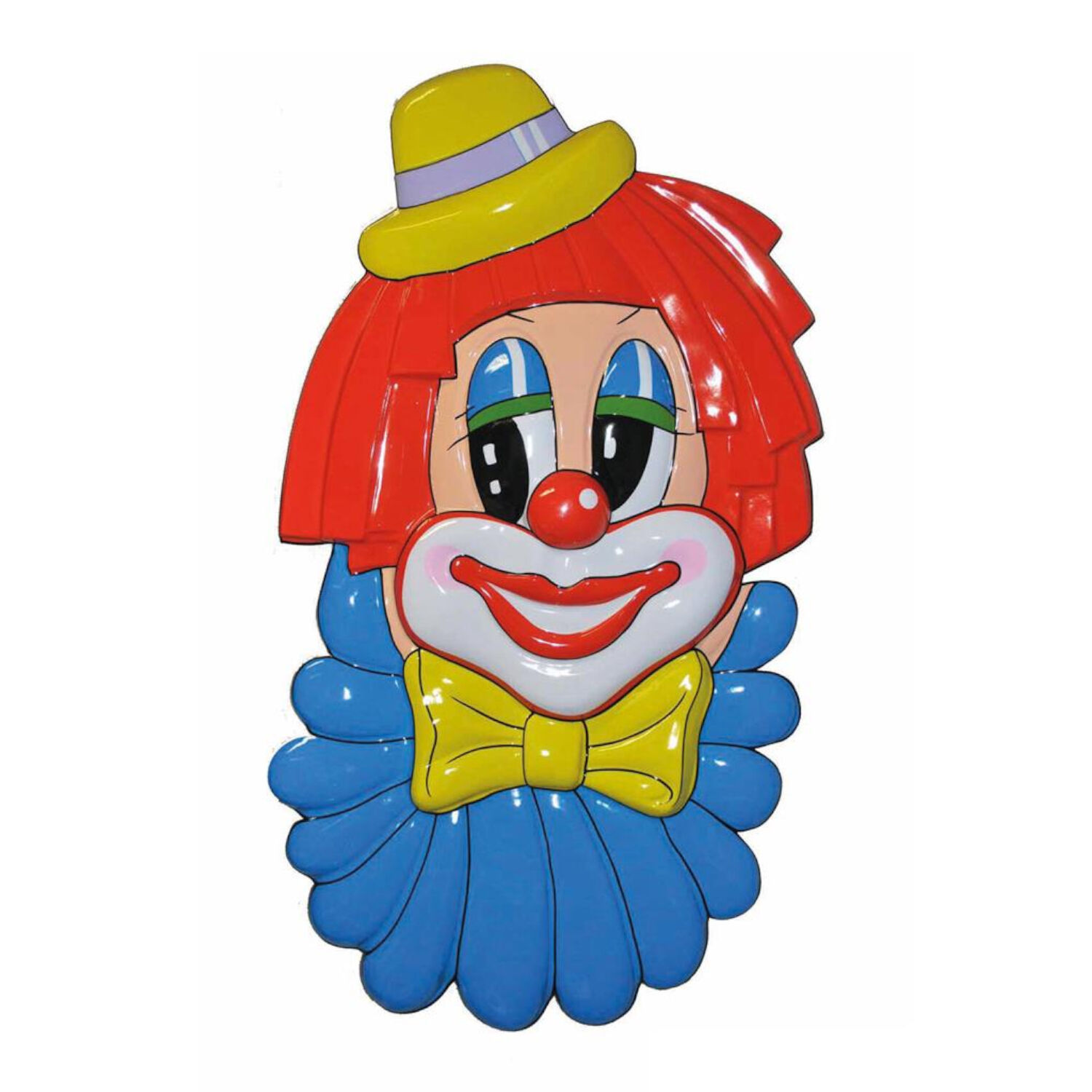 Wand-Deko Karnevals-Clown, Blauer Kragen, ca. 99 x 57 cm