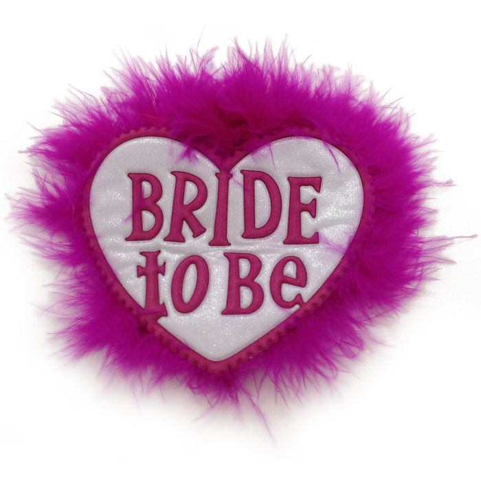 Button Bride to Be, Herzform mit Marabou