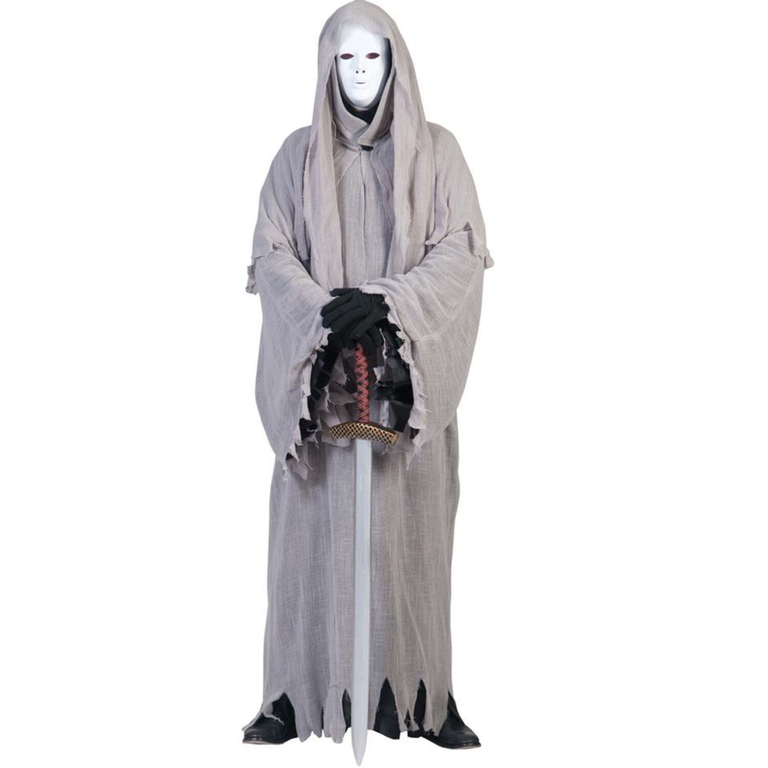 NEU Herren-Kostüm Halloween-Ghost grau, mit Kapuze, Einheitsgröße