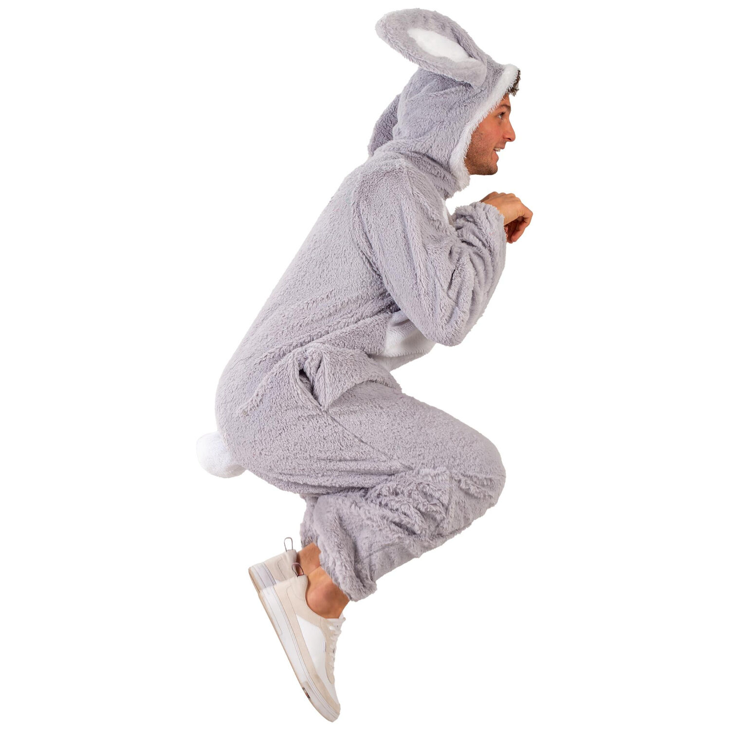 NEU Unisex-Kostm Overall Kaninchen / Hase, grau-wei, Einheitsgre Bild 4