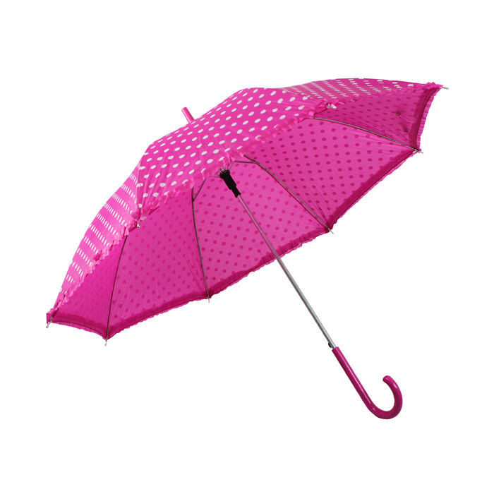 Regenschirm pink mit weißen Punkten, Durchmesser ca. 80 cm