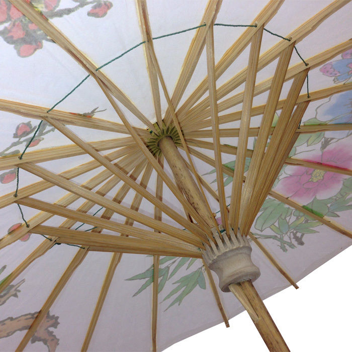Schirm aus Papier mit Blumendruck, Ø 60cm Bild 2