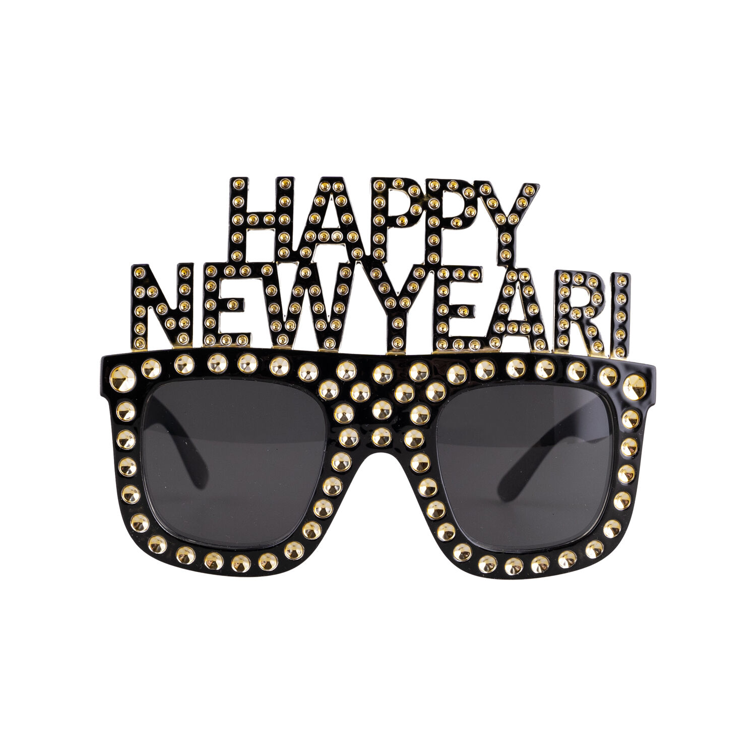 NEU Brille Happy New Year mit Schmucksteinen, schwarz