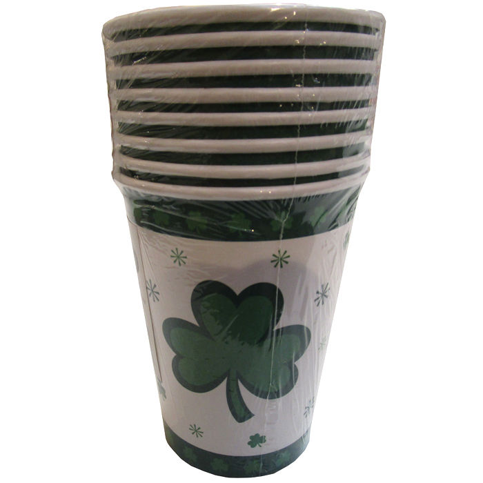 Becher, recycelbar aus Pappe, St. Patrick's Day, 8 Stck Bild 2