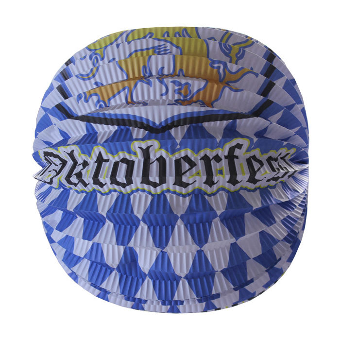 Lampion Bayrisches Fest mit Wappen, Ø 24 cm, Bayern, Bayrische Dekoration, Blau-Weiß Bild 2