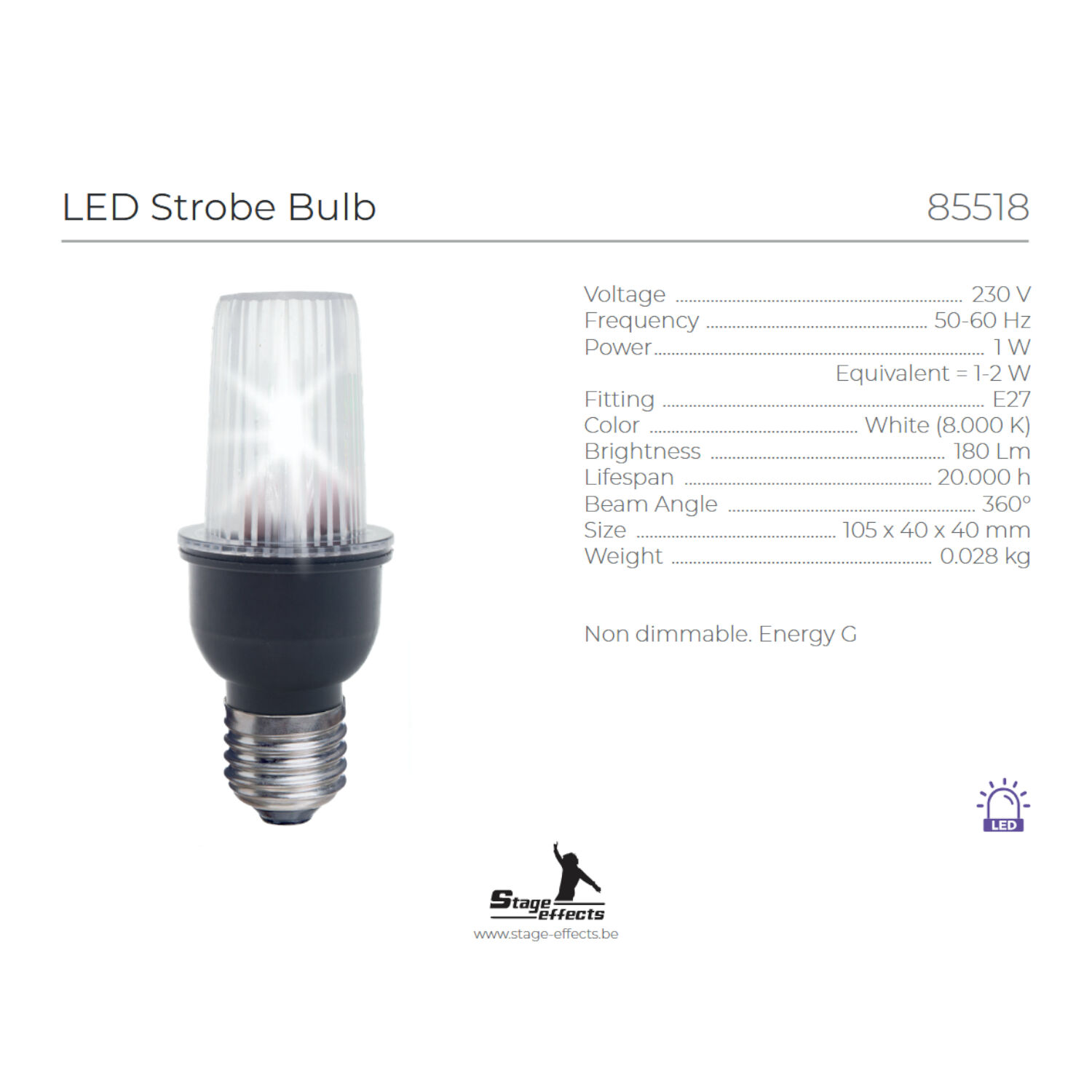 NEU Blitzlicht-Glhbirne E27, LED, 2W Bild 3