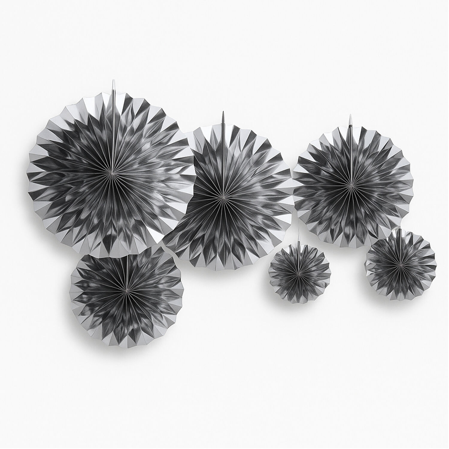 NEU Deko-Fcher-Set Silber, mit 6 Stck, verschiedene Gren