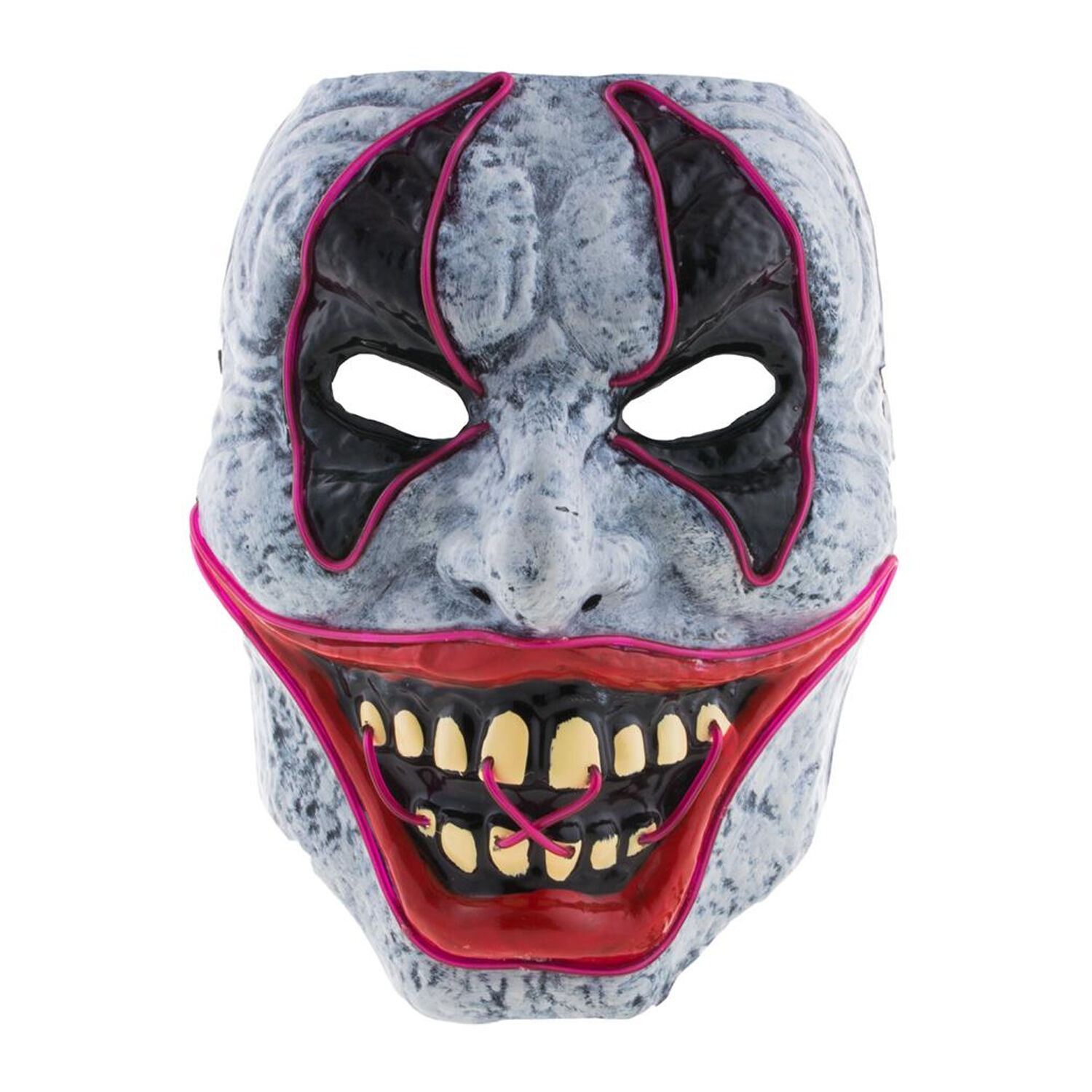 NEU Hartplastik-Halbmaske Halloween-Clown mit LED
