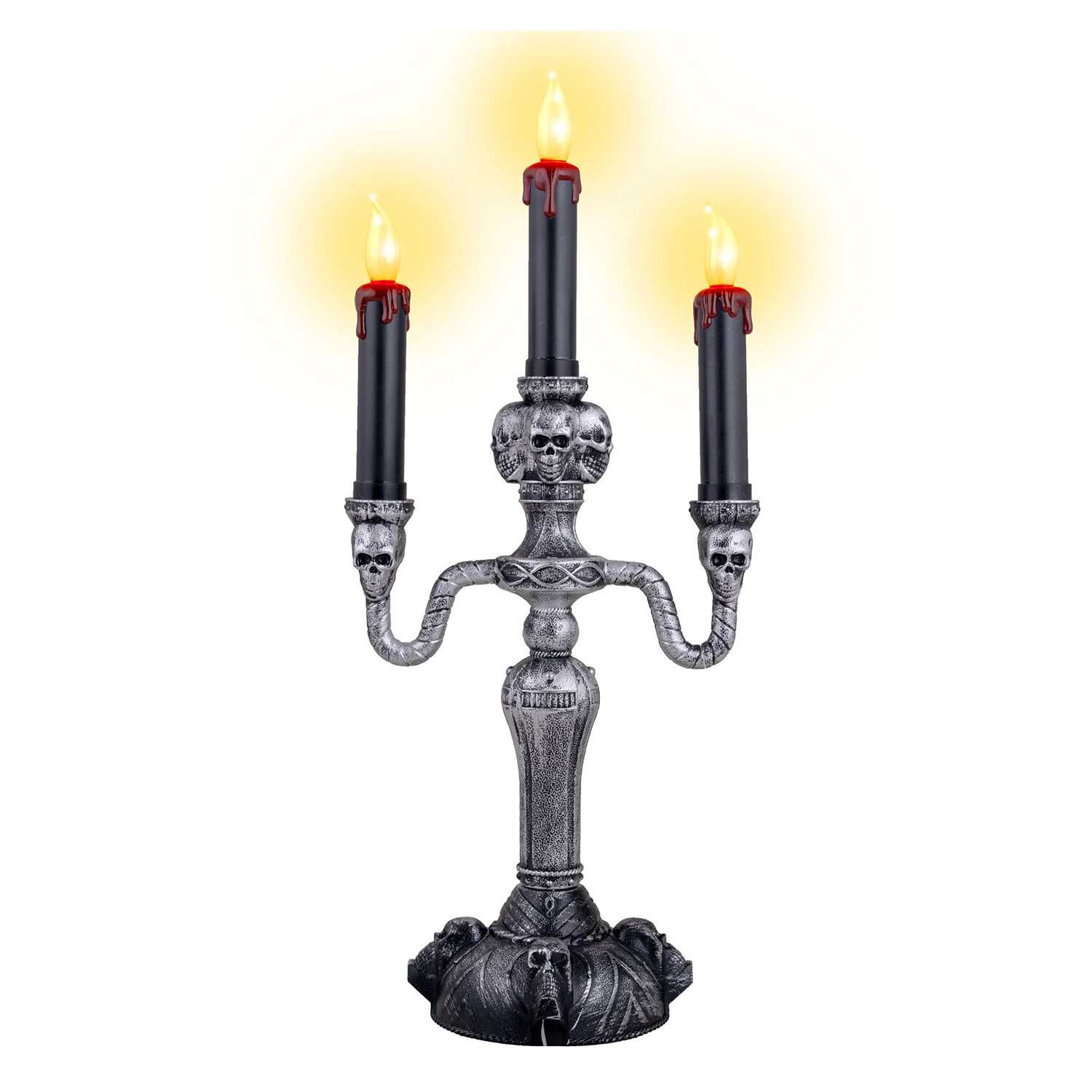 NEU Halloween-Kerzenstnder mit 3 LED-Kerzen, ca. 17x12x40 cm