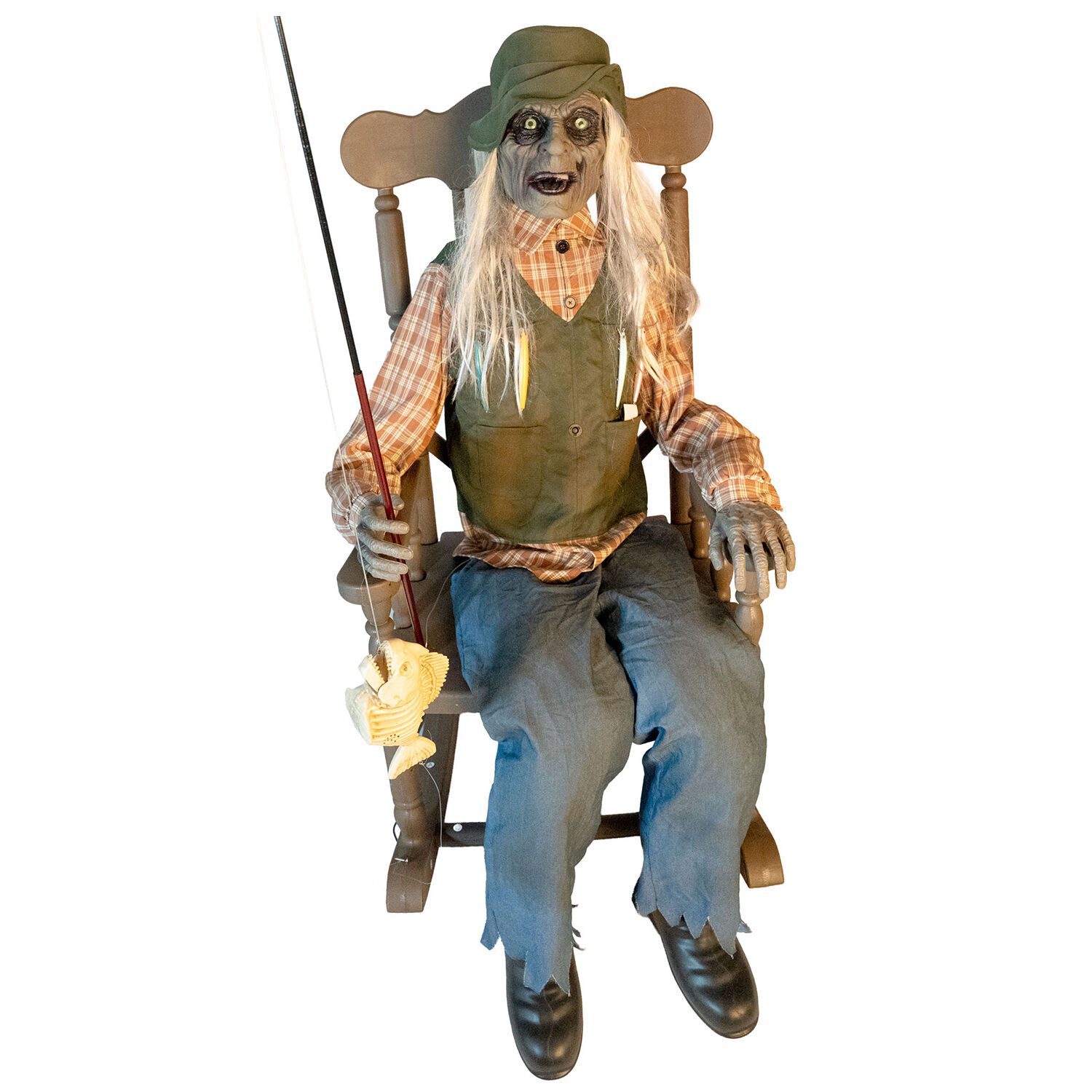 Dekofigur Rocking Fisherman, Animatronik mit Bewegung, Sound und Licht, ca. 67x95x185cm Bild 3