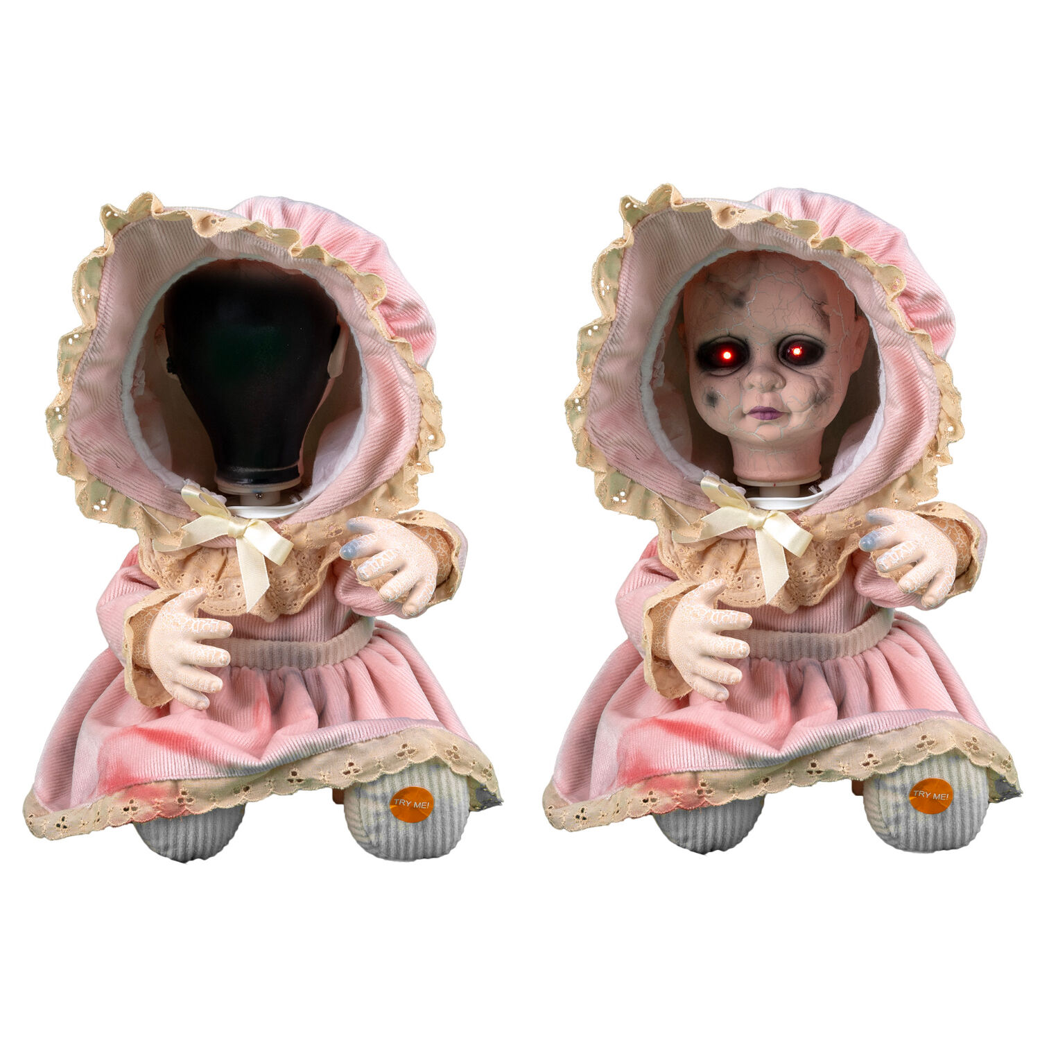 NEU Halloween-Deko-Figur Baby-Puppe Kopf weg, ca. 30cm, mit Sound und Bewegung Bild 2