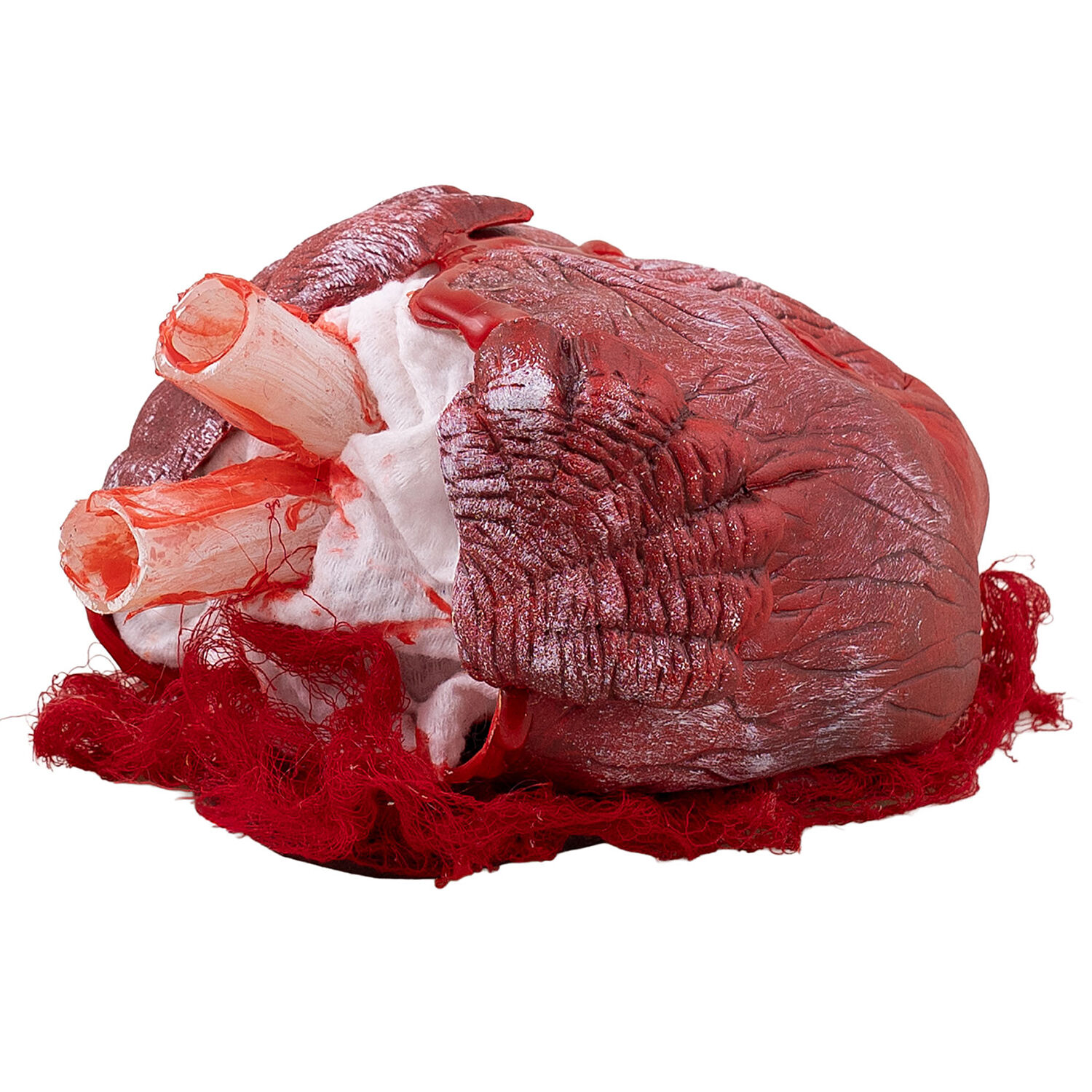 Blutiges, schlagendes Herz, Animatronik mit Bewegung, Sound und Licht, ca. 21x12x10cm