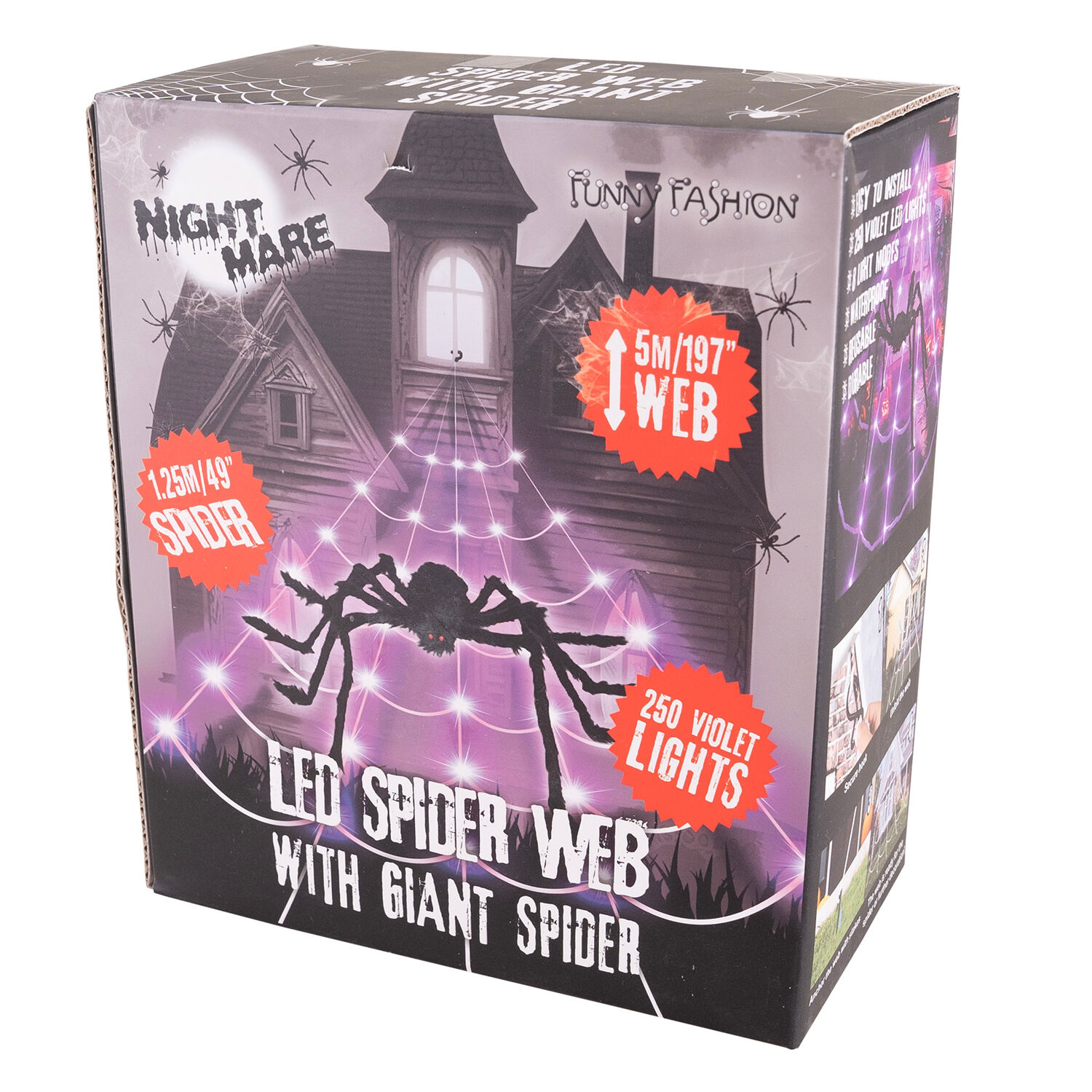 NEU Halloween-Deko LED-Spinnennetz mit Spinne, 5m Bild 2