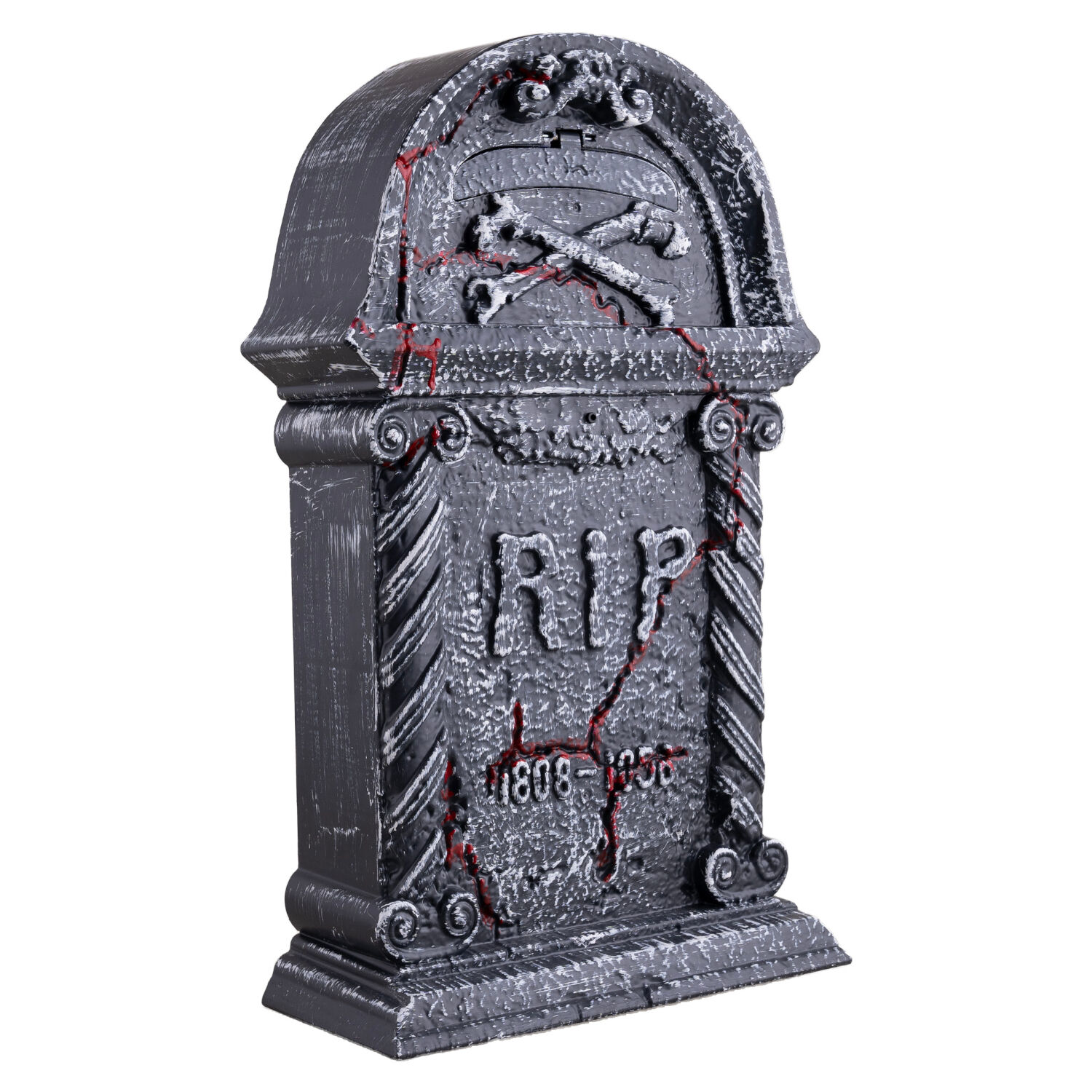 Halloween-Deko Grabstein mit greifender Skeletthand, mit Bewegung, Licht & Sound, ca. 44 cm Bild 2
