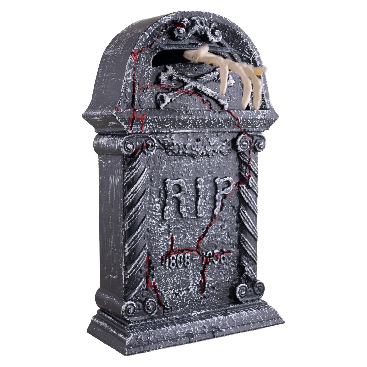 Halloween-Deko Grabstein mit greifender Skeletthand, mit Bewegung, Licht & Sound, ca. 44 cm Bild 3