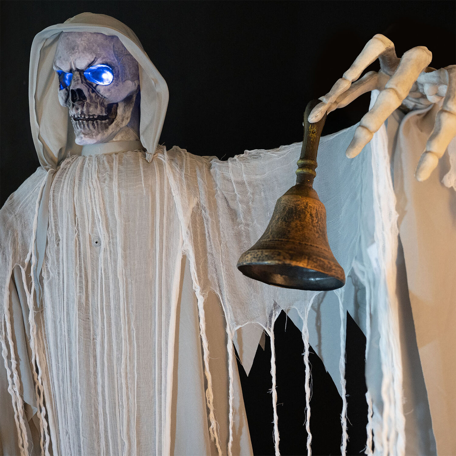 Dekofigur Skelett Glockenspieler, Animatronik mit Bewegung, Sound und Licht, ca. 182cm Bild 2
