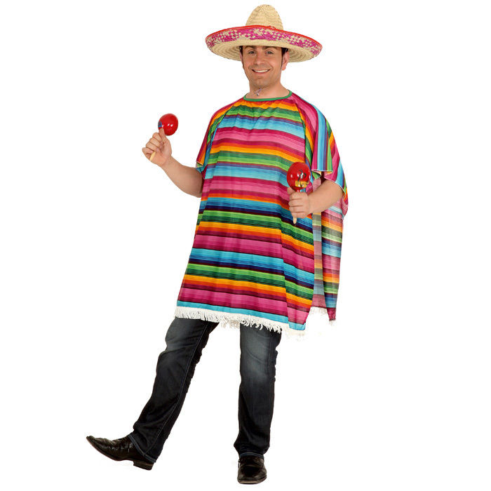SALE Kostüm Mexikaner Poncho, Einheitsgröße