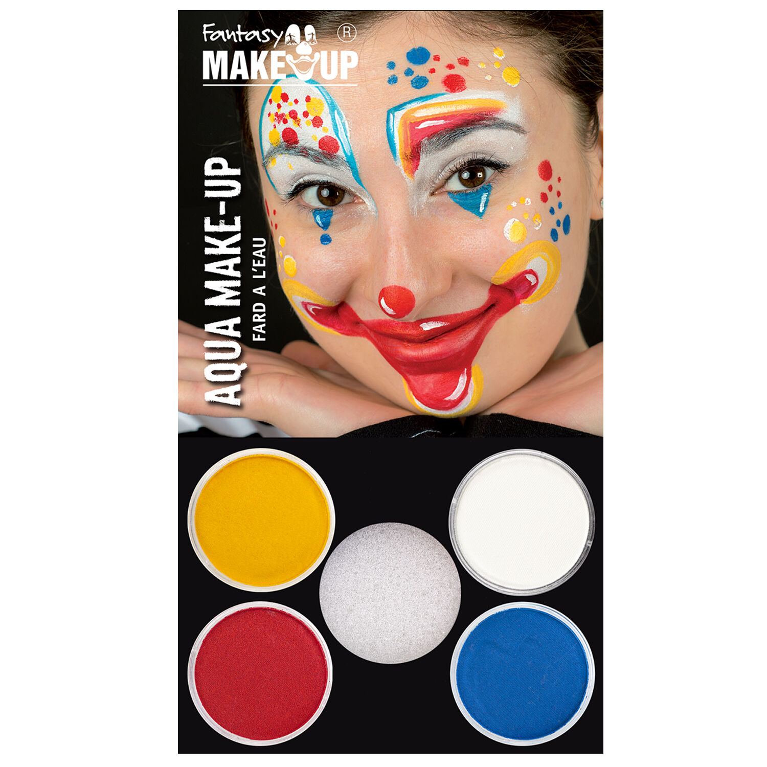 SALE Fantasy Aqua-Schmink-Set, Confetti Clown, Vorteilspack, 6-teilig