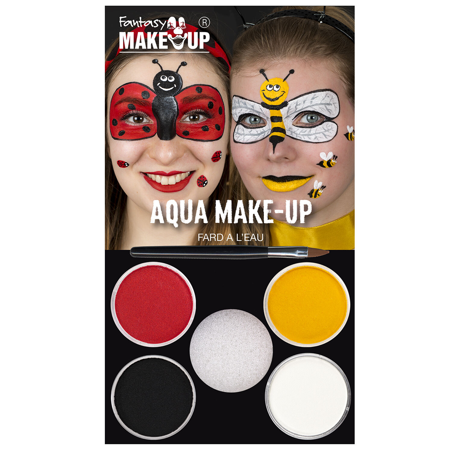SALE Fantasy Aqua-Schmink-Set, Bienchen / Marienkfer, Vorteilspack, 6-teilig