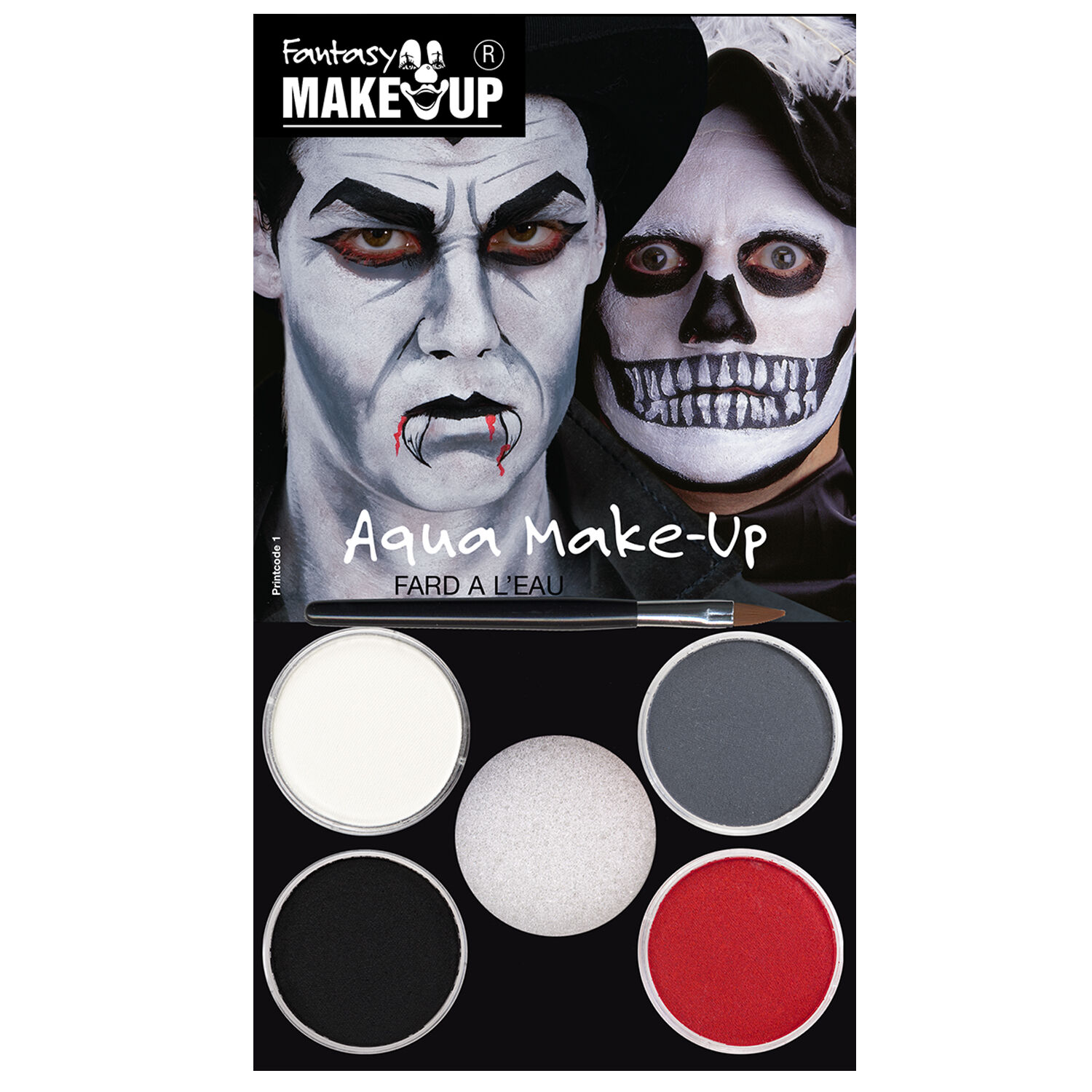 SALE Fantasy Aqua-Schmink-Set, Dracula / Tod, Vorteilspack, 6-teilig