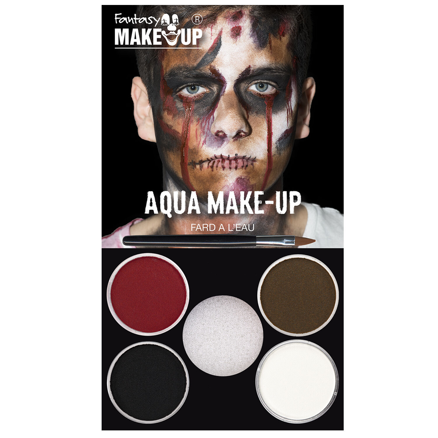 SALE Fantasy Aqua-Schmink-Set, Zombie-Man, Vorteilspack, 6-teilig