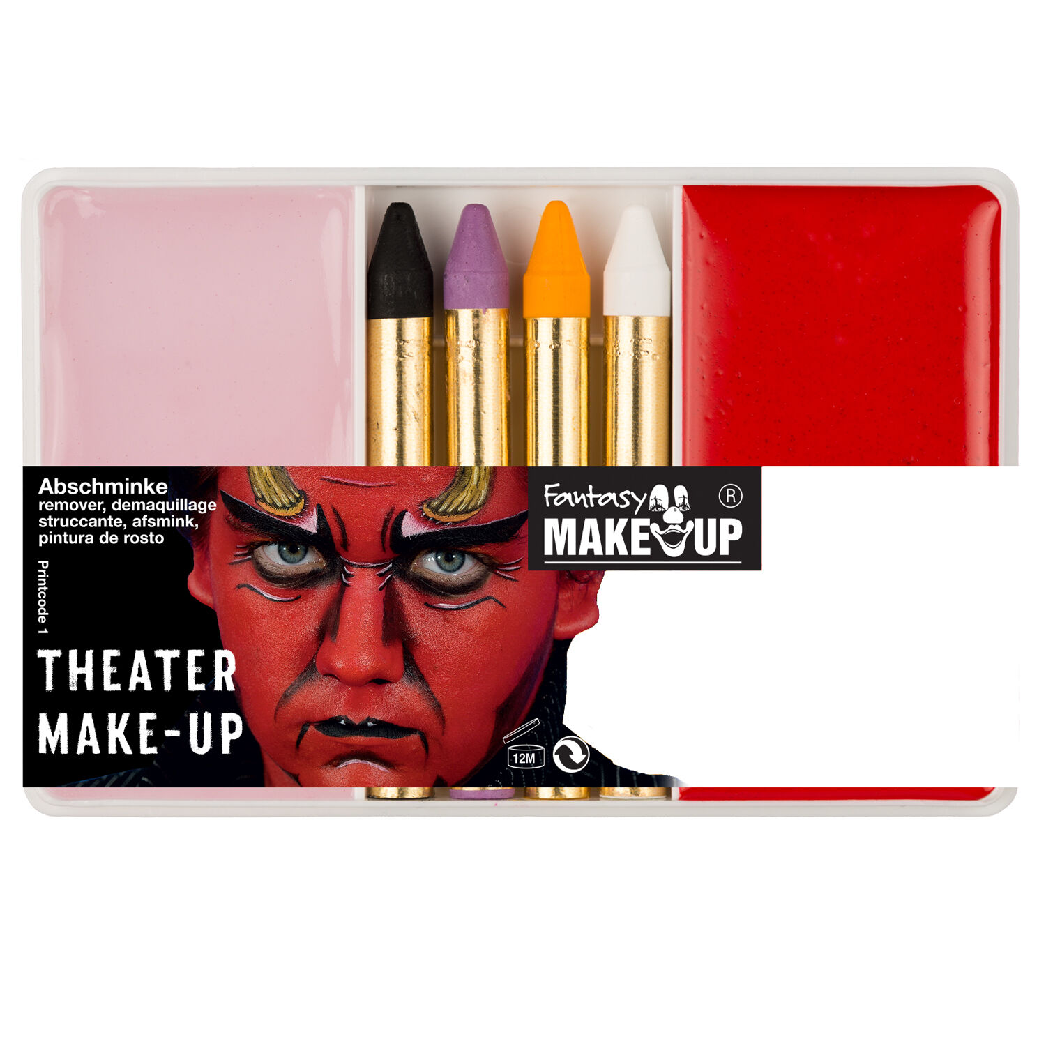 SALE Fantasy Schmink-Set Theater Make-Up mit Abschminke, Rot