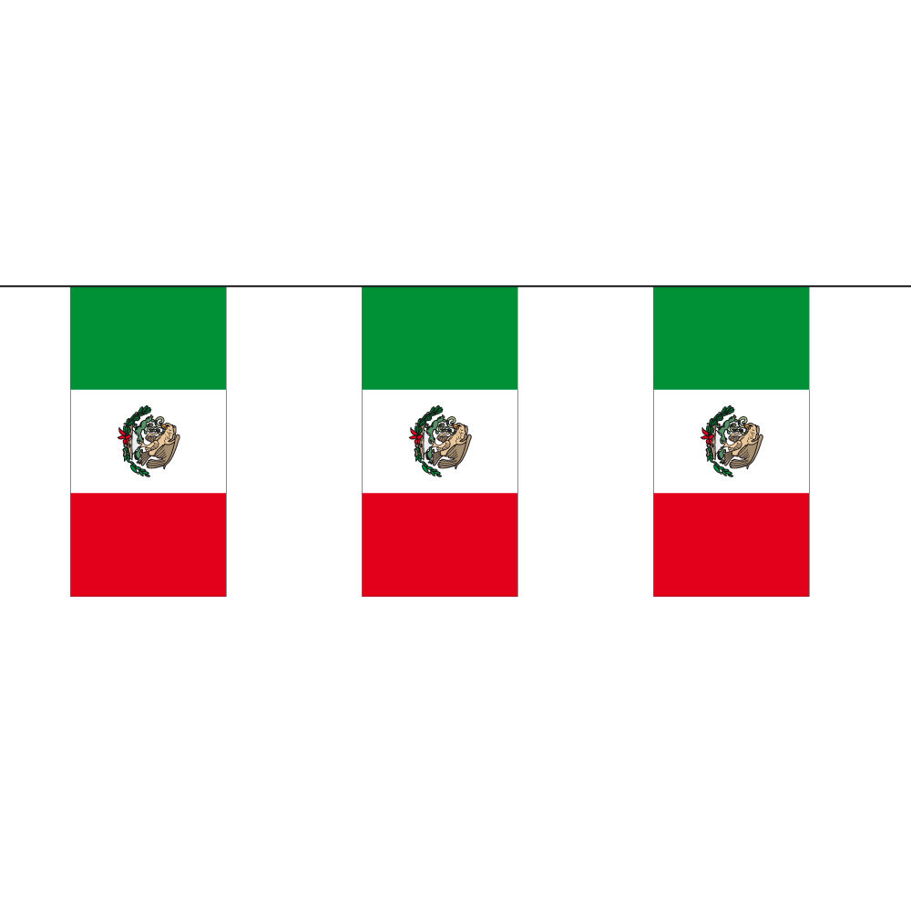 Fahnenkette Mexiko Flaggen, 4 m