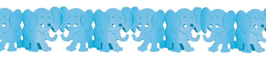Girlande Elefanten, blau, 3 m
