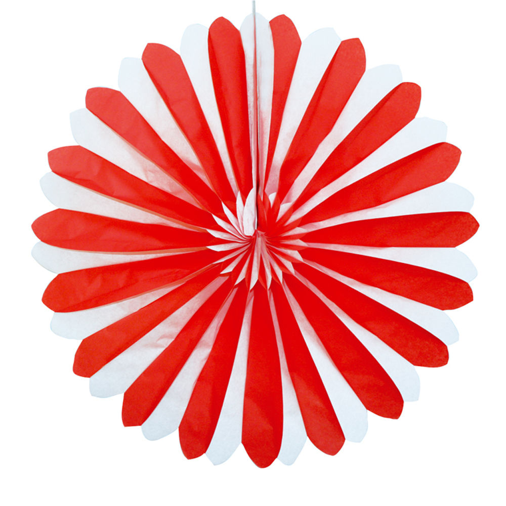 Deko-Fächer rot-weiß, ø 35 cm
