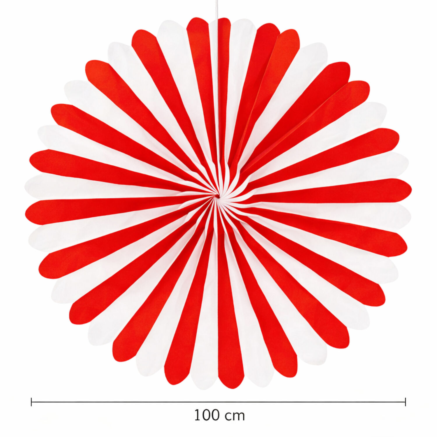Riesen-Deko-F�cher, � 100 cm, schwer entflammbar, Rot-Wei�