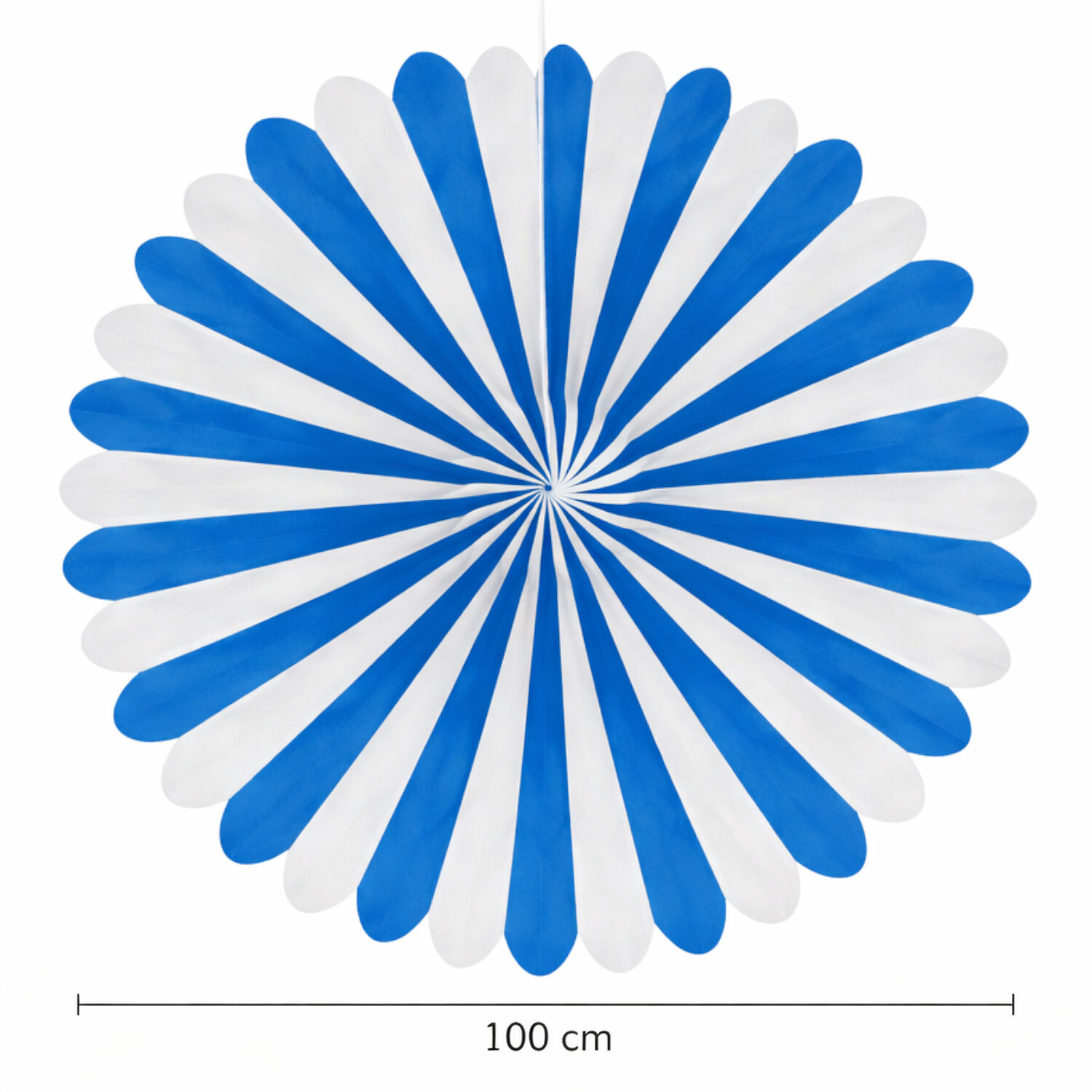 Riesen-Deko-F�cher, � 100 cm, schwer entflammbar, Blau-Wei�