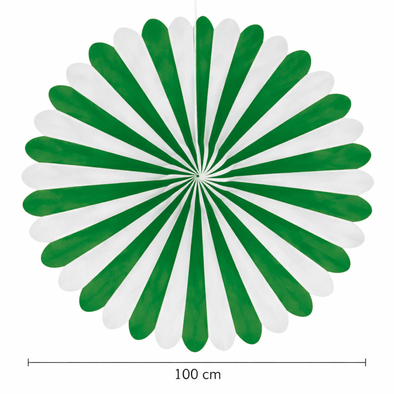 Riesen-Deko-F�cher, � 100 cm, schwer entflammbar, Gr�n-Wei�