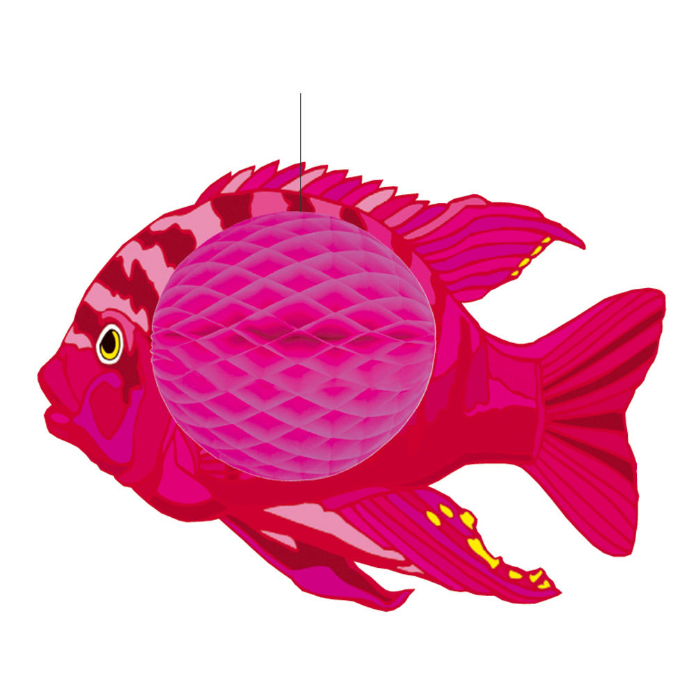 Wabenball pinker Fisch, 28 x 40 cm