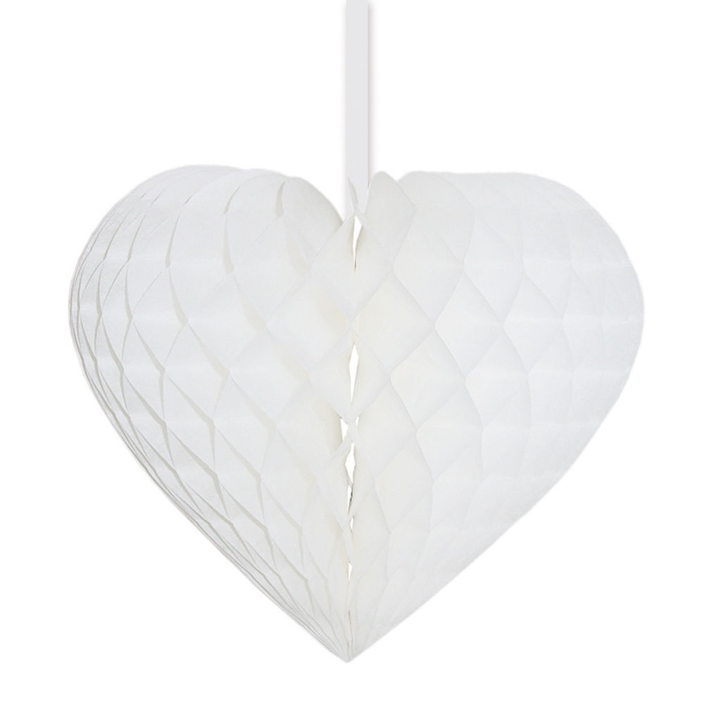 Wabenball weies Herz, 28 x 32 cm