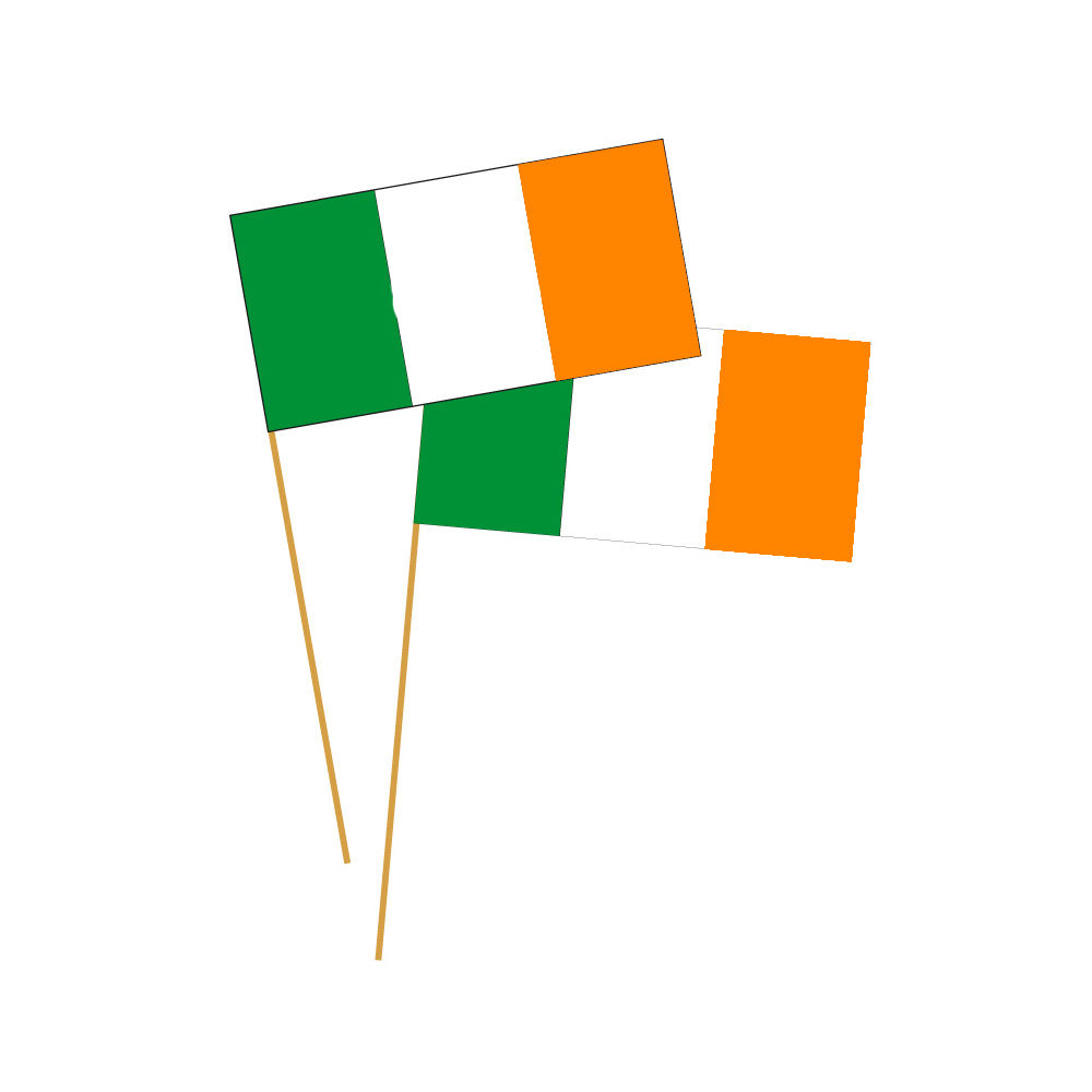 Fahne Irland aus Papier, 12 x 24 cm