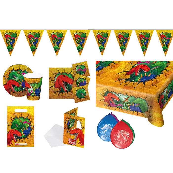 48 tlg Dino Party Mitgebsel Paket Set für 8 Kinder Kindergeburtstag Partytüten 