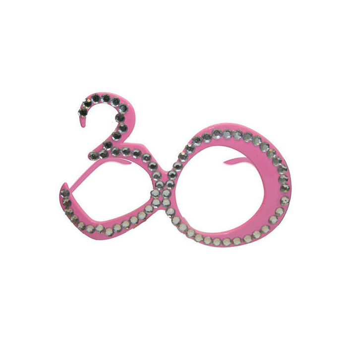 Brille 30 pink mit Brillies